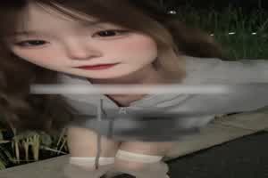 双马尾小母狗户外尿尿  背景图片